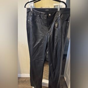 Express Jet Black Leather Trousers